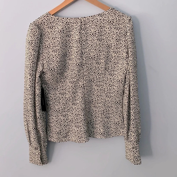 Lulus sweet spot animal print cheeta button down blouse size small black taupe - Picture 7 of 7